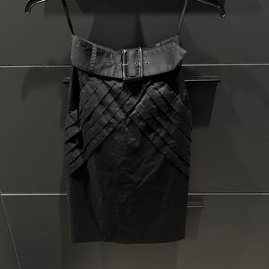 NWOT Elegant Black Belted Bebe Skirt with gorgeous details